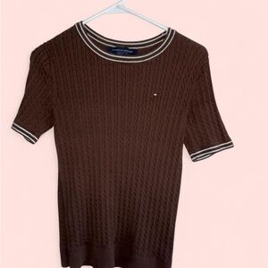 Tommy Hilfiger Chocolate Cable Knit Sweater